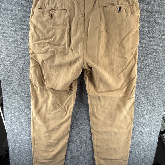 PT Torino Women Cotton Lyocell Linen Easy Fit Size 50 Pants Beige ACTL 32X34 - Picture 10 of 16